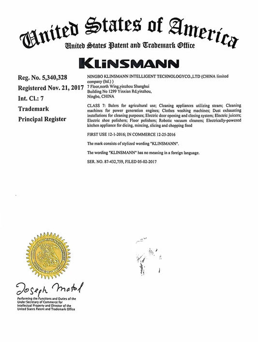 Klinsmann Intelligent Technology Co., Ltd.: Strengthening Its Global Brand with U.S. Trademark Registration